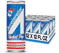 A SHOC Accelerator Rocket Pop, 12-Fluid Ounce Can, Athlete Approved Energy, Zero Sugar, Natural Ingredients, Pack of 12