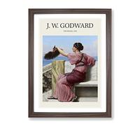 A Signal By John William Godward Exhibition Museum Painting Framed Print | A3 Walnut Framed Wall Art | Ready to Hang | Modern Historical Picture | Living Room Bedroom Lounge Office