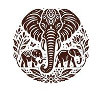 a Silhouette of an Elephant Adorned with Intricate Mandala Patterns Wall Decals 54.6x55.4cm Glass Stickers Coffee
