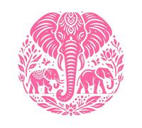 a Silhouette of an Elephant Adorned with Intricate Mandala Patterns Wall Decals 54.6x55.4cm Waterproof Pink