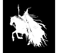 a Silhouette of The Witch King on Horseback Fine Carving Decals 67.2x76cm Removable Without Leaving Glue White