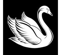 a Silhouette swan and Logo Clip Art Wall Decals 67.2x72.5cm Do not Damage The Wall Surface White