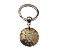 A Silver Dream 1945 Brass Threepence Coin Keyring Birthday Anniversary Retirement His Hers Men Women