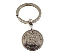 A Silver Dream 1947 Sixpence Coin Keyring Birth Year Birthday Keepsake for Men and Women
