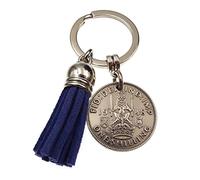 A Silver Dream 1948 Scottish Shilling Blue Tassel Coin Keyring