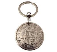 A Silver Dream 1954 Half Crown Coin Keyring Birthday Anniversary Retirement His Hers Men Women