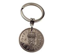 A Silver Dream 1954 Scottish Single Lion Shilling Coin Keyring 71st Birthday