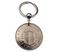 A Silver Dream 1965 Half Crown Coin Keyring Birthday Anniversary Retirement His Hers Men Women