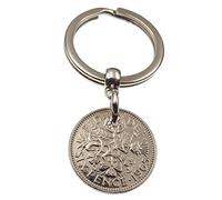 A Silver Dream 1965 Sixpence Coin Keyring 60th Birthday Anniversary Retirement His Hers Men Women