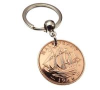 A Silver Dream 1966 British Half Penny Coin Keyring