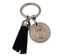 A Silver Dream 1966 Scottish Shilling Black Tassel Coin Keyring
