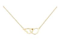 A simple and luxurious heart-shaped necklace with a double ring heart-shaped collarbone chain for women, suitable for giving to loved ones