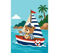 A simple, practical A5 graph paper notebook: For school, work, study, and everyday writing: Sailing Teddy
