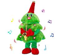 A singing and dancing Christmas tree plush toy - in the saxophone style, suitable for table decoration or party decoration. It is an ideal Christmas toy for children, family members and friends.