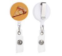 A Single Pizza Slice Retractable Badge Holder Reel Clip ID Card Holder for Doctor Nurse Student Office Worker