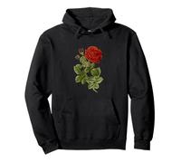 A Single Red Rose Botanical Vector Pullover Hoodie