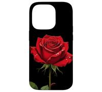 A Single Red Rose With Morning Dew Vector Design Case for iPhone 14 Pro