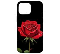 A Single Red Rose With Morning Dew Vector Design Case for iPhone 16 Pro Max
