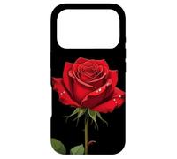 A Single Red Rose With Morning Dew Vector Design Case for iPhone 17 Pro