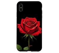 A Single Red Rose With Morning Dew Vector Design Case for iPhone XS Max