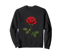A Single Red Rose With Morning Dew Vector Design Sweatshirt