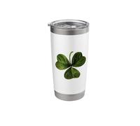 A Single Three-Leaf Clover Cut Out Stainless Steel Insulated Tumbler
