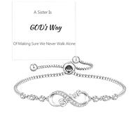 A sister is God's way of making sure we never walk alone Infinity Bracelet, Infinity Adjustable Link Love Bracelets for Women, Sister Eternity Bracelet - Gift for Best Sisters
