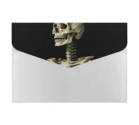 A Skeleton File Folder, 6-Pocket Expanding Accordion Folder with Snap Closure, Waterproof Document Organizer for Home, Office & Travel