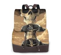 A skeleton man in a cowboy hat Ladies Travel Fashion Back Pack,Casual backpack,Print Women's leather backpack for Work