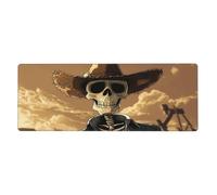 A Skeleton Man In A Cowboy Hatfloral Print Mousepad Laptop Keyboard Mat Large Mouse Pad With Stitched Edges Long Non-Slip Rubber Base Spring Desk Pad For Office Home Desk Decor, 31.5" X 11.8"