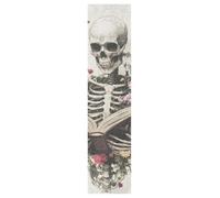 A Skeleton Reading with Flowers and Butterflies Grip Tape for Skateboards with Design Bubble Free Grip Tape Designs Longboard, 44×10 Inch