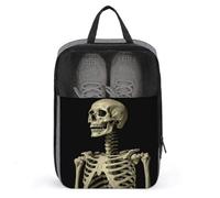 A Skeleton Travel Shoe Bag, Waterproof Storage Pouch with Zipper, Portable Shoe Organizer for Women And Men