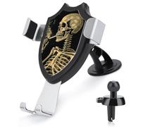 A Skeleton with Burning Cigarette Car Phone Mount Universal Cell Phone Holder for Dashboard Windshield Air Vent, Rotatable Adjustable Automobile Cradle, Compatible with All 4-6 Inch Smartphone