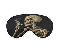 A Skeleton with Burning Cigarette Eye Cover Breathable Comfortable Eyeshade Soft Skin Friendly Sleep Mask Party Night Blindfold with Fashion Adjustable Eye Mask for Night Sleeping Travel Nap