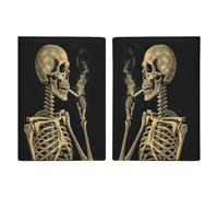 A Skeleton with Burning Cigarette Passport Holder Waterproof Travel Wallet Passport Cover PU Leather Passports Protector With Card Slots