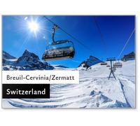 A Ski Slopes in Ski Resort in Breuil-cervinia/zermatt., Fridge Magnet
