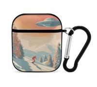 A Skier with Aliens Compatible with Airpod 1/2 Case