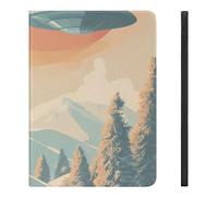 A Skier with Aliens Funny Tablet Case Compatible with IPAD Air4/Air5 （10.9in） Personality Protective Cover with Pen Slot
