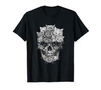 A Skull But It's Cats Kitty Skeleton Halloween T-Shirt