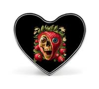 A Skull Hidden in A Strawberry Heart Metal Brooches 1 Inch Memorial Badges Exquisite Decorations Pins for Clothing