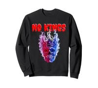 A skull wearing a crown, a blazed in red, white & blue flame Sweatshirt