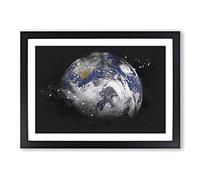 A Sky View of Earth Paint Splash Framed Print | A2 Black Framed Wall Art | Ready to Hang | Modern Landscape Picture | Living Room Bedroom Lounge Office