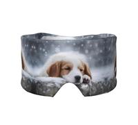 A Sleeping Dog Print Sleep Eye and Ear Muffs Mask - Meditation, and Travel - Breathable, Adjustable, and Full Coverage