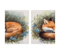 A Sleeping Fox Passport Card Holder Travel Passport Covers Case Pu Passport Book Cover Passport Wallet Cover Case Passport Protective Cover Unisex Passport Protector, style, 20.3x13.8cm