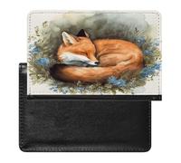 A Sleeping Fox Passport Holder Vaccine Card Holder Travel Document Organizer Credit Card Organizer for Women/Men
