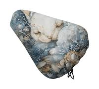 A Sleeping Rabbit Padded Bike Seat Cushion with Drawstring Soft Comfort Waterproof Bicycle Seat Cover, Wide Saddle Protection Covers Protector for Men Women for Exercise Mountain Road Bikes