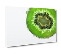 A Slice Of Kiwi Fruit Canvas Print | Gallery Wrapped 30mm Frame Wall Art | 24x16 inches | Ready to Hang | Modern Still Life Picture | Living Room Bedroom Lounge Office
