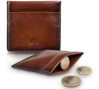 A-SLIM Henka Leather Coin Pouch for Men - Premium Full-Grain Leather Wallet with Secure Snap Closure - Small Coin Purse for Pocket or Bag - Handmade & Durable Design | Burnished Tan