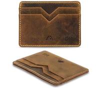A-SLIM Yaiba Personalised Leather Card Holder with Custom Initial Embossing | Personalised Wallet for Men | Premium Full-Grain Leather | Yaiba (Raw Tan)