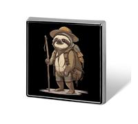 A Sloth Adventure Funny Lapel Pins Square Brooch Tie Suit Dress Accessories for Men Women Wedding Birthday